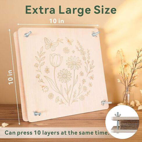 TTUGTTUG Wooden Flower Press Kit, 11" x 11" Large Pressed Flowers for Adult in Saudi Arabia
