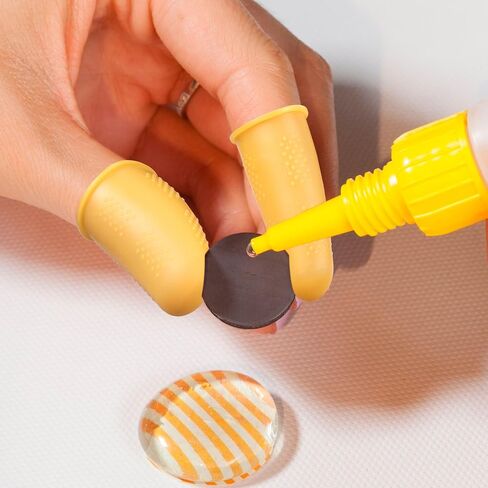 12 Pcs Hot Glue Gun Finger Protectors, 3 Sizes Silicone Finger Tips Covers, Thimble Finger Guard, Thumb Finger Caps for Home and Office Use (Red Blue Green Orange) in Saudi Arabia