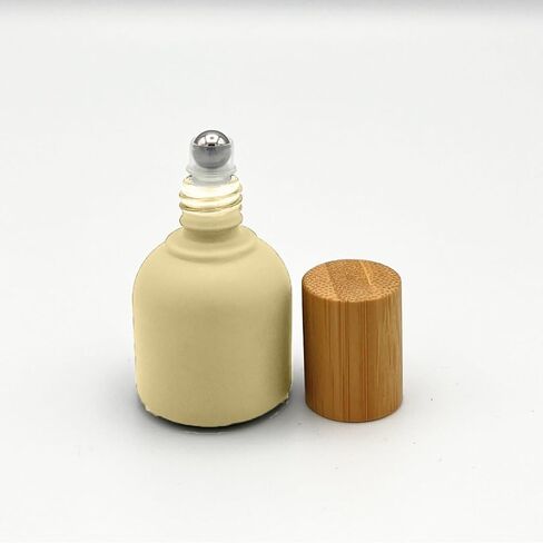 10ml Glass Roller Bottles with Bamboo Cap and Stainless Steel Ball for Essential Oils (Clear, Bamboo) in Saudi Arabia