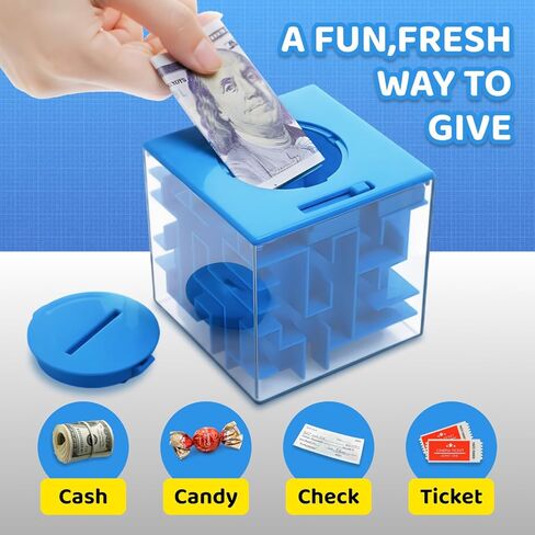 Money Maze Puzzle Boxes Blue, Money Gift Boxes for Cash Pop Up, Money Puzzle Box for Cash Gift Kids Adults in Kuwait