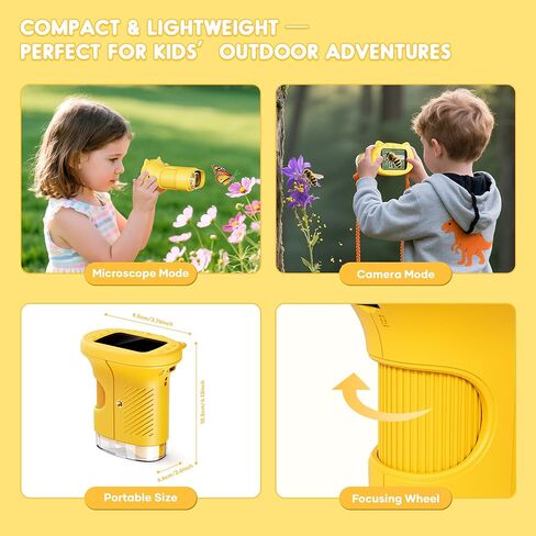 Digital Microscope for Kids Toys for Ages 5-7 8-13: 1000X Handheld Microscope with 2.0" IPS Screen, for Grandkids, 6 8 Year Old Boy Birthday Gift with 32GB Card, Toys for Boys 6-8 8-10 in Saudi Arabia