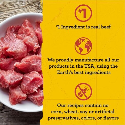 مكافآت تدريب الكلاب الصغيرة الطبيعية من زوك، وصفة لحم البقر، مكافآت ناعمة للكلاب الصغيرة مع الفيتامينات والمعادن، مصنوعة لجميع أحجام السلالات (لحم البقر، 6 أونصة (عبوة من 6)) in Kuwait