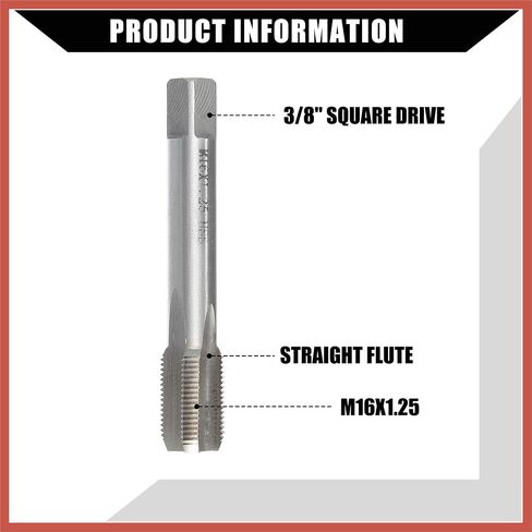 أدوات إصلاح خيط قابس الإشعال الخارجي/العالمي من ACROPIX مع إدراجات داخلية M14x1.25 وصنبور M16x1.25/صنبور فولاذي عالي السرعة/متين/معدن/مجموعة واحدة/قطع غيار سيارات ذهبية اللون in Kuwait