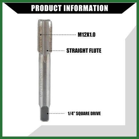 Motoforti Outer/Universal Spark Plug Thread Repair Tools with M10x1.0 Inner Thread Inserts and M12x1.0 Tap/Durable/Metal / 1 Set/Gold Tone Long-lasting in Saudi Arabia