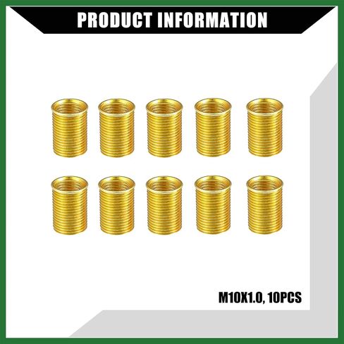 Motoforti Outer/Universal Spark Plug Thread Repair Tools with M10x1.0 Inner Thread Inserts and M12x1.0 Tap/Durable/Metal / 1 Set/Gold Tone Long-lasting in Saudi Arabia