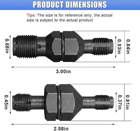 2PCS Spark Plug Thread Chaser Tool, Double-Ended Insert Tap Repair Tool with M10 x 1.0/M12 x 1.25 M14 x 1.5/M18 x 1.5, High Carbon Steel Spark Plug Rethread Kit (Type A/B) in Saudi Arabia