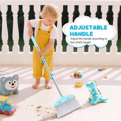 مكنسة صغيرة مع مجرفة للأطفال، مجموعة مكنسة ومجرفة للأطفال بمقبض 28 بوصة للأطفال الصغار على شكل قطة، مجموعة تنظيف وتنظيف للأولاد والبنات، مجموعة صغيرة لمساعد التدبير المنزلي، باللون الوردي in Kuwait