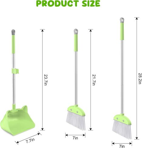 Mini Broom with Dustpan for Kids, 28-in Handle Kids Broom and Dustpan Set for Toddlers Cat-Shaped Children Broom and Cleaning Set Boys Girls Small Housekeeping Helper Set, Pink in Saudi Arabia