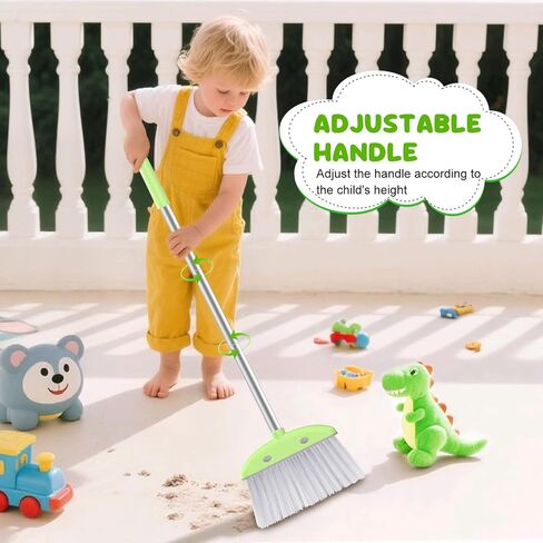 Mini Broom with Dustpan for Kids, 28-in Handle Kids Broom and Dustpan Set for Toddlers Cat-Shaped Children Broom and Cleaning Set Boys Girls Small Housekeeping Helper Set, Pink in Saudi Arabia