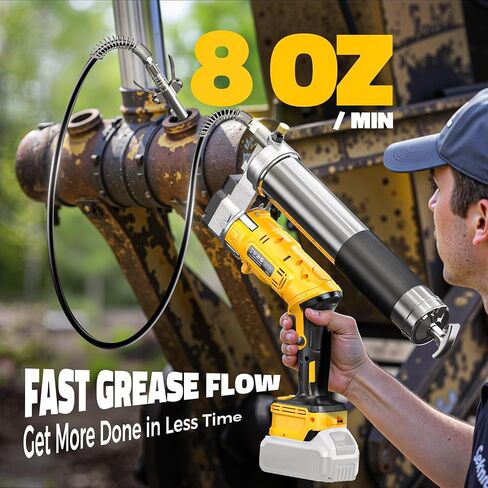 Ecarke Cordless Grease Gun Compatible with DeWalt 20V Battery, 12000PSI Max Electric Grease Gun, Dual Pistol & in-Line Grip, Works with Bulk & Cartridge Grease, with 39" Hose & 4 Couplers (Tool Only) in Saudi Arabia