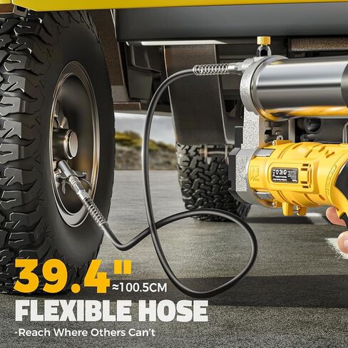 Ecarke Cordless Grease Gun Compatible with DeWalt 20V Battery, 12000PSI Max Electric Grease Gun, Dual Pistol & in-Line Grip, Works with Bulk & Cartridge Grease, with 39" Hose & 4 Couplers (Tool Only) in Saudi Arabia