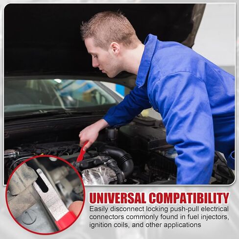 قطعتان من أداة إزالة فاصل الموصل الكهربائي للسيارات، مزيل موصل التوصيل العالمي للسيارات، أداة فصل كهربائية متعددة الوظائف لمعظم المركبات (أحمر) in Kuwait