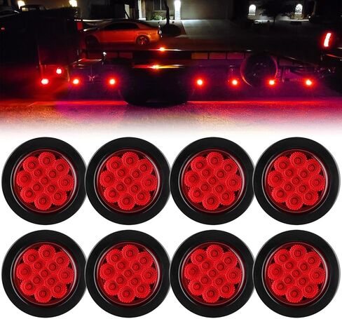 8 قطع 2.5 بوصة مصابيح LED للعلامات، مصابيح حمراء مستديرة لتخليص المقطورة، 13 مصباح LED مع عاكسات لشاحنة المقطورة وحلقات RV وأسلاك التوصيل المصنوعة تتضمن تركيب محكم الغلق مقاوم للماء 12 فولت in Kuwait