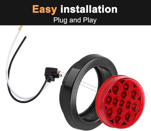 8 قطع 2.5 بوصة مصابيح LED للعلامات، مصابيح حمراء مستديرة لتخليص المقطورة، 13 مصباح LED مع عاكسات لشاحنة المقطورة وحلقات RV وأسلاك التوصيل المصنوعة تتضمن تركيب محكم الغلق مقاوم للماء 12 فولت in Kuwait