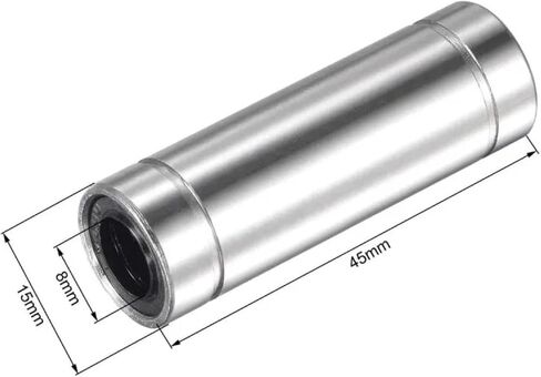 Premium 8mm Linear Ball Bearing, Long Type CNC Parts, 45mm Length, Silver Metal Construction, 4-10 Pack for 3D Printer and CNC Machine Applications (LM5UU 5x10x15 10Pcs) in Saudi Arabia