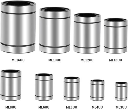 Premium 8mm Linear Ball Bearing, Long Type CNC Parts, 45mm Length, Silver Metal Construction, 4-10 Pack for 3D Printer and CNC Machine Applications (LM5UU 5x10x15 10Pcs) in Saudi Arabia