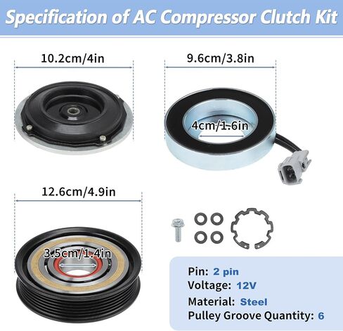 Air Conditioner AC Compressor Clutch Kit for Ram 1500 2014-2019 V6 3.6L for Ram 1500 Classic 2019-2022 AC Compressor Clutch Set for 7SBH17/7SBH17C Compressor 68232388AD/68232392AC in Saudi Arabia
