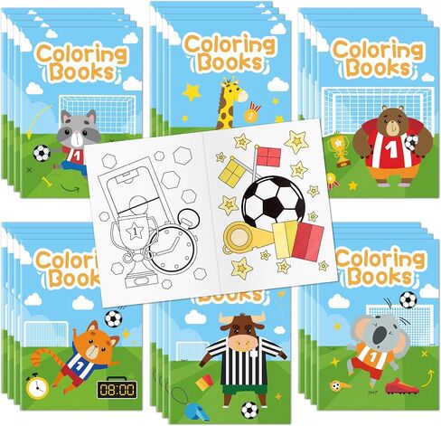 Soccer Coloring Books for Kids - 24Pcs Soccer Mini Coloring Booklet Sports Ball Theme DIY Art Drawing Book for Toddlers Birthday Party Favors Gifts Classroom Reward Home Art Activity Supplies in Saudi Arabia