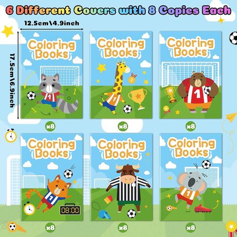Soccer Coloring Books for Kids - 24Pcs Soccer Mini Coloring Booklet Sports Ball Theme DIY Art Drawing Book for Toddlers Birthday Party Favors Gifts Classroom Reward Home Art Activity Supplies in Saudi Arabia