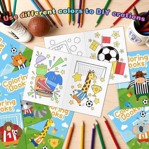 Soccer Coloring Books for Kids - 24Pcs Soccer Mini Coloring Booklet Sports Ball Theme DIY Art Drawing Book for Toddlers Birthday Party Favors Gifts Classroom Reward Home Art Activity Supplies in Saudi Arabia