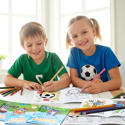 Soccer Coloring Books for Kids - 24Pcs Soccer Mini Coloring Booklet Sports Ball Theme DIY Art Drawing Book for Toddlers Birthday Party Favors Gifts Classroom Reward Home Art Activity Supplies in Saudi Arabia