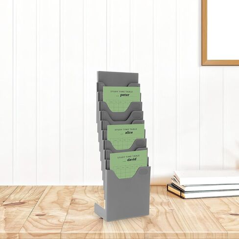 ABOOFAN Sturdy Plastic Cards Holder Rack Vertical Desk Organizer for Attendance Cards Storage for Warehouse and Office Use in Saudi Arabia