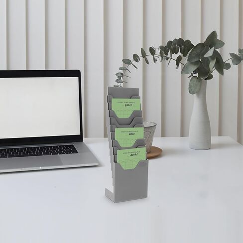 ABOOFAN Sturdy Plastic Cards Holder Rack Vertical Desk Organizer for Attendance Cards Storage for Warehouse and Office Use in Saudi Arabia