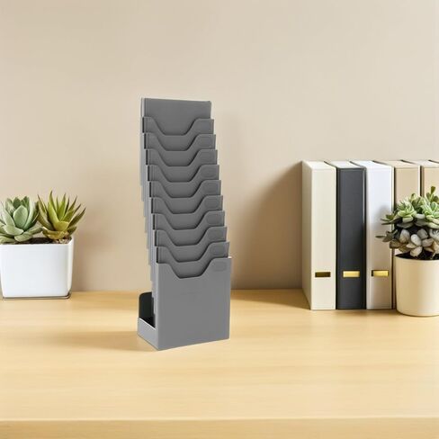 Artibetter 4pcs Retractable Vertical Card Holder Rack with Slots Plastic Standing Attendance Card Organizer for Office and Warehouse Wall-Mounted Use in Saudi Arabia