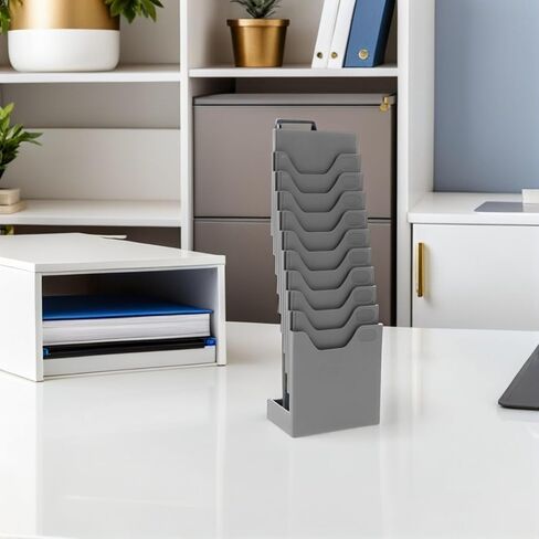Artibetter 4pcs Retractable Vertical Card Holder Rack with Slots Plastic Standing Attendance Card Organizer for Office and Warehouse Wall-Mounted Use in Saudi Arabia