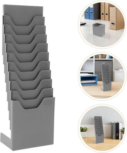 Artibetter 4pcs Retractable Vertical Card Holder Rack with Slots Plastic Standing Attendance Card Organizer for Office and Warehouse Wall-Mounted Use in Saudi Arabia