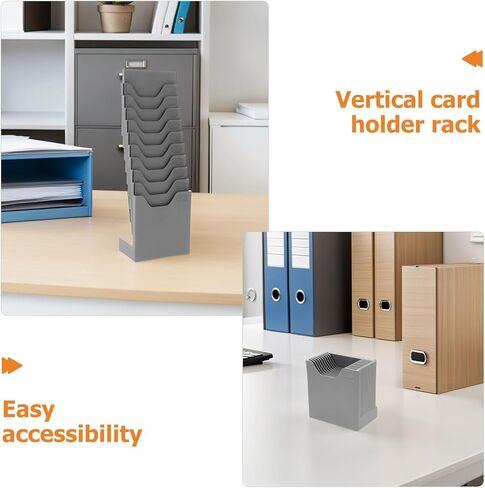 4pcs Compartment Vertical Card Holder Rack Plastic Organizer for Employee Attendance and Warehouse Material Sorting Standing Card Display Storage for Office and Workshop in Saudi Arabia