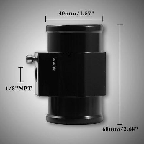 الألومنيوم درجة حرارة الماء مشترك الأنابيب موصل 40mm 1-9 / 16 "المشعاع خرطوم الاستشعار مقياس محول مع 2 خرطوم المشابك درجة حرارة الماء متر قياس الأنابيب المشتركة استشعار درجة الحرارة محول in Saudi Arabia