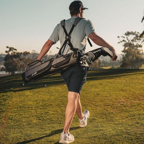 Sunday Golf Loma XL Bag - Golf Bag with Strap and Stand – Easy to Carry Pitch n Putt Golf Bag – Golf Stand Bag for The Driving Range, Par 3 and Executive Courses 3.4 pounds (Midnight Green) in Kuwait