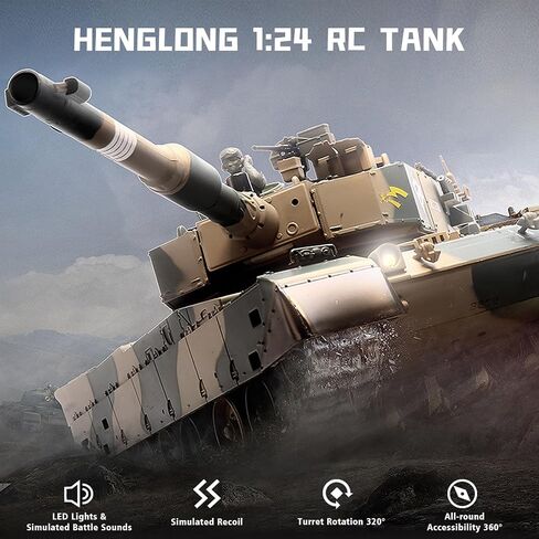 1:24 USA M1A2 Abrams RC Tank, Henglong 2.4Ghz Remote Control Tank for Adults Model Toy (Original Version) in Saudi Arabia
