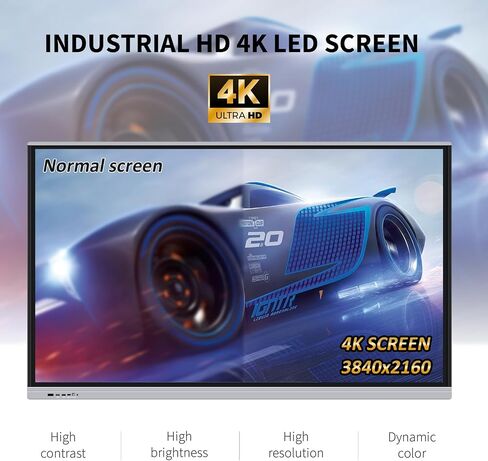 لوحة ذكية تعمل باللمس مقاس 65 بوصة، لوحة بيضاء إلكترونية للعرض التفاعلي بدقة 4K مع نظام Android 11، شاشة عرض رقمية للمكتب والفصول الدراسية، ذاكرة الوصول العشوائي 4 جيجابايت + ذاكرة تخزين داخلية 32 جيجابايت in Kuwait