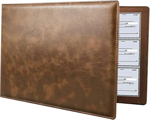 7 Ring Business Checkbook Binder 600 Checks Capacity,PU Leather Cover，9x13 Inch Perfect for Business and Personal Finances(Pink) in Saudi Arabia