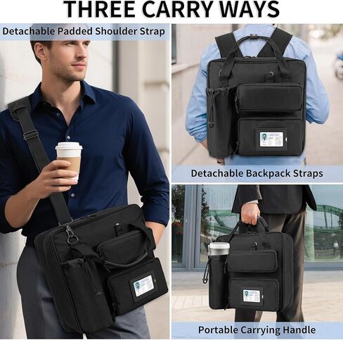 Zipper Binder 3 Ring 3-inch with Shoulder Strap & Backpack Straps, Large Zip Up Binder700 Sheets Capacity, Black in Kuwait