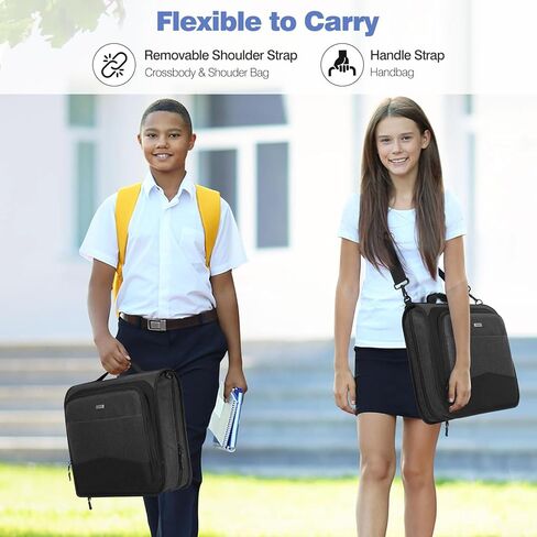 MoKo Zipper Binder, 2 Inch 3 Ring Binder with Zipper, 500 Sheet Capacity 6 Tab Expanding File Folder Multi-Pocket School Organizer Bag with Shoulder Strap & Handle for Middle School, Dark Gray in Saudi Arabia
