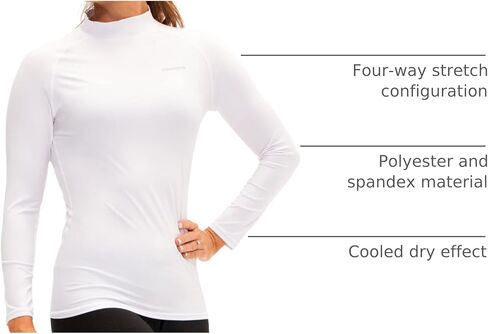 DEVOPS 3 Pack Women's Compression Shirt Dry Fit Nock Turltle Neck Long Sleeve Running Athletic T-Shirt Workout Tops in Kuwait