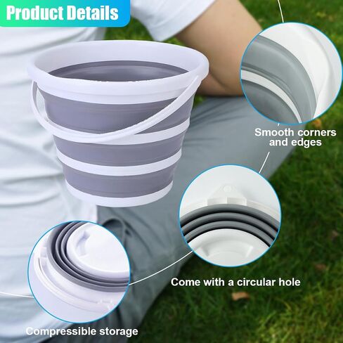 Car Collapsible Bucket, 10L 2.6 Gallon Foldable Car Wash Bucket for Space Saving, Portable Plastic Cleaning Buckets for Indoor Outdoor Vehicle Wash Garden Camping (Pink) in Saudi Arabia