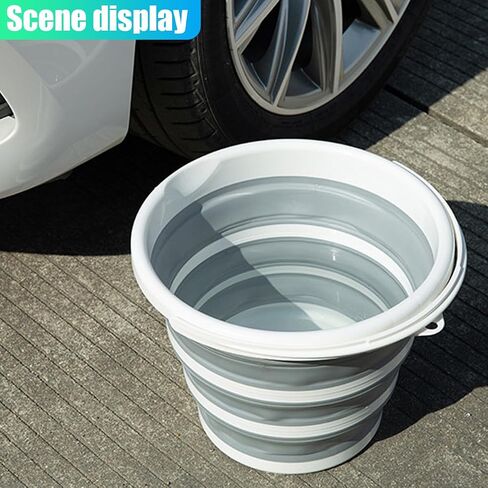 Car Collapsible Bucket, 10L 2.6 Gallon Foldable Car Wash Bucket for Space Saving, Portable Plastic Cleaning Buckets for Indoor Outdoor Vehicle Wash Garden Camping (Pink) in Saudi Arabia