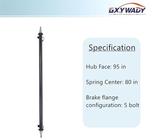 GXYWADY 6000 رطل محور المقطورة شعاع فقط مع وجه محور المهمل 95 بوصة مركز الربيع 80 بوصة بديل لجميع المقطورات الخفيفة in Kuwait