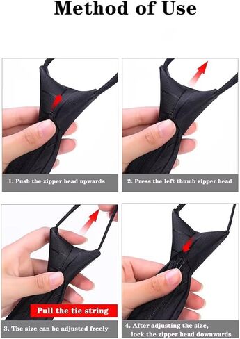 Men's Big Boys Zip Ties Business Wedding Solid Check Stripe Slim Pre-tie Necktie in Kuwait