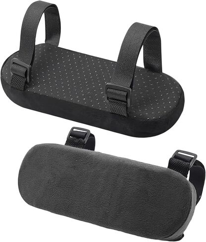 أغطية ذراع الكرسي عبوتان - وسادات ذراع كرسي المكتب من الإسفنج الذكي لتخفيف الكوع، أغطية مسند ذراع كرسي المكتب غير قابلة للانزلاق، وسادات مسند ذراع سوداء للكمبيوتر وكراسي الألعاب (9.25 × 2.95 × 1.18 بوصة) in Kuwait