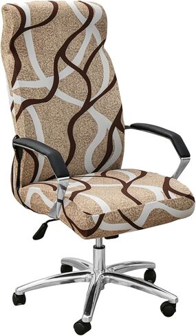 Office Chair Cover with Zipper Printed Computer Chair Cover Desk Elastic Computer Slipcover All Round Protection Office Seat Protector for Home in Saudi Arabia