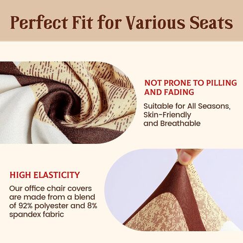 Office Chair Cover with Zipper Printed Computer Chair Cover Desk Elastic Computer Slipcover All Round Protection Office Seat Protector for Home in Saudi Arabia