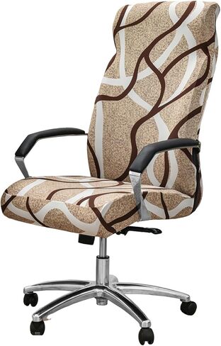 Office Chair Cover with Zipper Printed Computer Chair Cover Desk Elastic Computer Slipcover All Round Protection Office Seat Protector for Home in Saudi Arabia