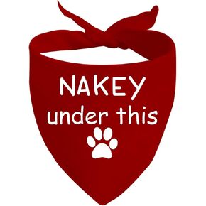 JXGZSO 1 Piece Funny Dog Bandana I'm Nakey Under This Dog Bandana Naked Dog Scarf (Nakey Under Dog) in Kuwait