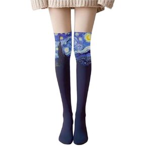 Thigh High Socks Black Highs Socks Prunt Long Socks Winter Leg Warmer Sexy Socks Accessories for Women Girls Warm in Saudi Arabia