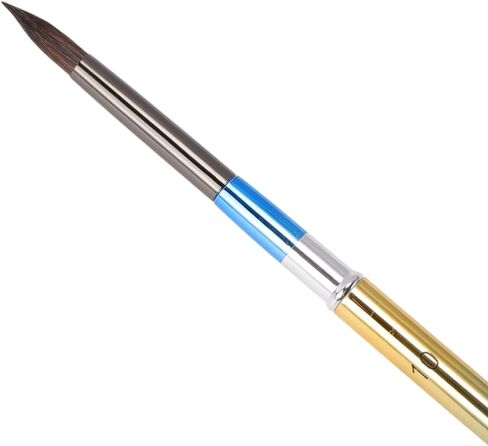 Generic 1 Pcs Painting Brush for Gouache Animal Hair Bristles with Metal Handle Gradient Blue Gold Tone 7.5 Inch in Saudi Arabia
